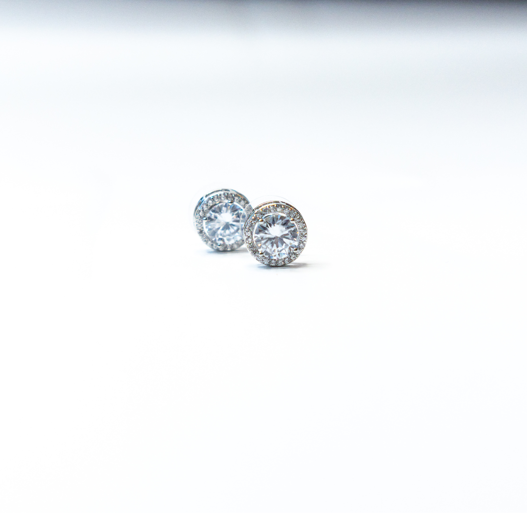 Round crystal clearance stud earrings