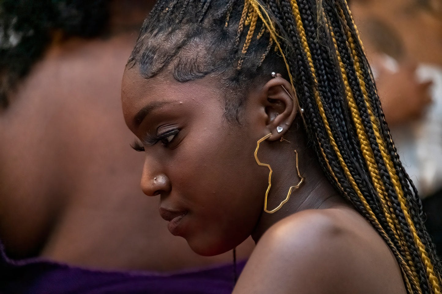 Mother Africa Earrings -Gold