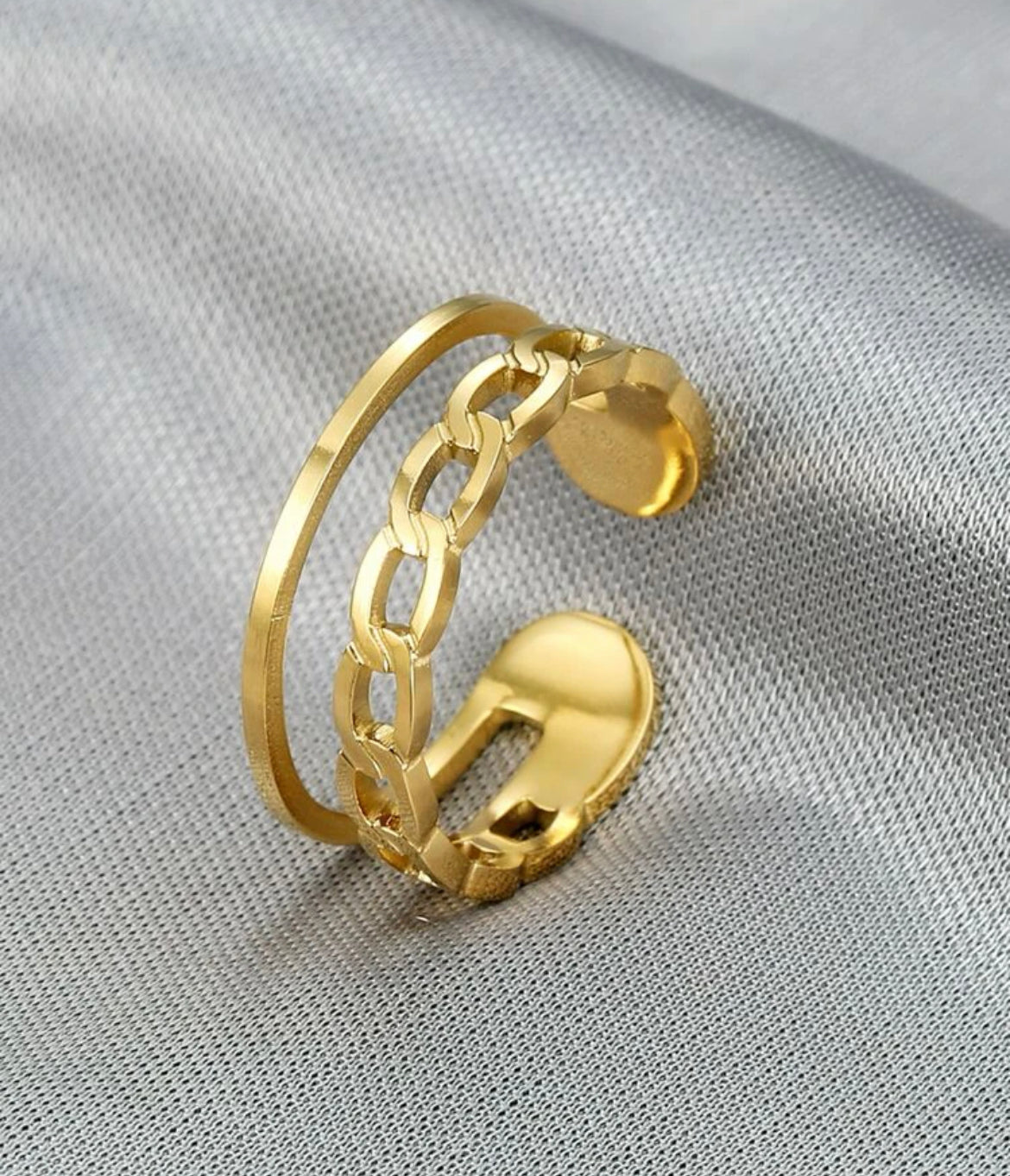 Timeless Hollow Cuban Ring